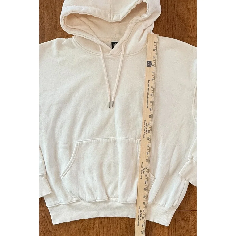 The North Face Hoodie Mens M Cream Pullover‎ Sweatshirt Stained